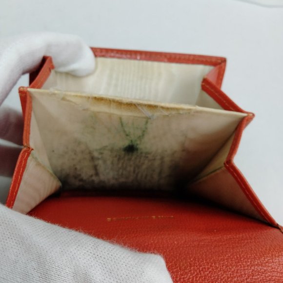 Authentic orange Chanel leather wallet thick leather - Picture 4 of 5